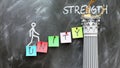 Unity leads to Strength - a metaphor showing unity as a fundament that helps reaching strength. Symbolizes the importance of unity