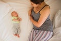 Unity of mother and her newborn baby Royalty Free Stock Photo