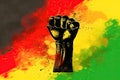 Unity and Solidarity: African Flag with Fist - Generative AI