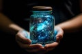 Univers in the bottle, AI generated Royalty Free Stock Photo