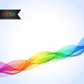 Universal Abstract Bright Background with Rainbow Wave Line.