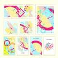Universal abstract posters and cards set