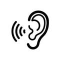 Universal access icon, hearing icon, accessibility icon, vector