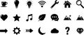Universal Basic Black Silhouette Icons Set for UI UX Royalty Free Stock Photo