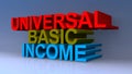 Universal basic income on blue