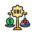 universal basic income color icon vector illustration Royalty Free Stock Photo