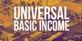 Universal Basic Income theme with a busy intersection Royalty Free Stock Photo