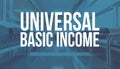 Universal Basic Income theme with a medical waiting room background