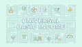 Universal basic income turquoise word concept