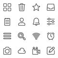 Universal basic line icons set