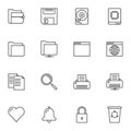 Universal basic line icons set