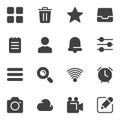 Universal basic vector icons set