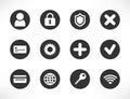 Universal black white button icons