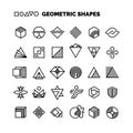 Universal black and white geometric vector shapes isolated for graphic design