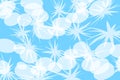 Universal blue background with snowballs. Concept of christmas and new year. Vector image