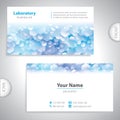 Universal blue-white laboratory business card.