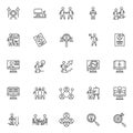 Universal Business line icons set Royalty Free Stock Photo