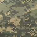 Universal camouflage pattern, army combat uniform digital camo, USA military ACU macro closeup, detailed large rip-stop fabric Royalty Free Stock Photo