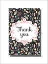 Universal card template with floral pattern. Vector illustration