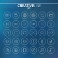 Universal circle thin icons set for Your Web and Mobile Design Royalty Free Stock Photo
