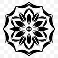 A universal circular symmetrical element for a pattern. Isolated objects. Original floral ornament.