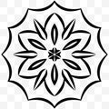A universal circular symmetrical element for a pattern. Isolated objects. Original floral ornament.