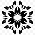 A universal circular symmetrical element for a pattern. Original floral ornament. Isolated objects.