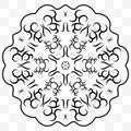 A universal circular symmetrical element for a pattern. Original ornament. Isolated objects.