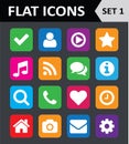Universal Colorful Flat Icons. Royalty Free Stock Photo