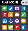 Universal Colorful Flat Icons. Royalty Free Stock Photo