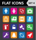 Universal Colorful Flat Icons. Royalty Free Stock Photo
