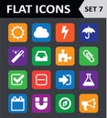 Universal Colorful Flat Icons. Royalty Free Stock Photo