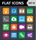 Universal Colorful Flat Icons. Royalty Free Stock Photo