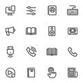 Universal communication line icons set Royalty Free Stock Photo