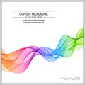 Universal Cover Design with Gradient Colored Wave Line on White