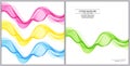 Universal Covers Design with Blue, Green, Pink, Yellow Wave Line Royalty Free Stock Photo