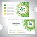 Universal eco green business card. Royalty Free Stock Photo