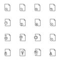 Universal file types line icons set Royalty Free Stock Photo