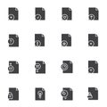 Universal file types vector icons set