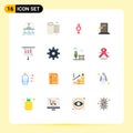 Modern Set of 16 Flat Colors and symbols such as business, fire, tissue, evacuate, emergency Royalty Free Stock Photo