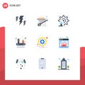 9 Universal Flat Color Signs Symbols of sign, circle, user, networking, abilities
