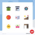 9 Universal Flat Colors Set for Web and Mobile Applications bowl, pie, management, graphical, chart Royalty Free Stock Photo