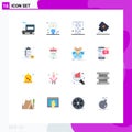 16 Universal Flat Colors Set for Web and Mobile Applications checklist, mechanic, recruitment, engine, power