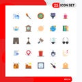 25 Universal Flat Colors Set for Web and Mobile Applications coffee, help problem, settings, funnel, conversion