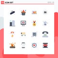 16 Universal Flat Colors Set for Web and Mobile Applications computer, building, bag, apartment, basic