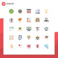 25 Creative Icons Modern Signs and Symbols of gestures, education, steering the boat, book, interface