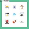 9 Universal Flat Colors Set for Web and Mobile Applications night, forecast, physic, webpage, web options