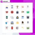 25 Universal Flat Colors Set for Web and Mobile Applications repair, engineering, idea, build, return