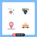 4 Universal Flat Icons Set for Web and Mobile Applications arrow, time, diet, organic, pickup Royalty Free Stock Photo