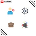 4 Universal Flat Icons Set for Web and Mobile Applications avatar, business, boat, wheel, no